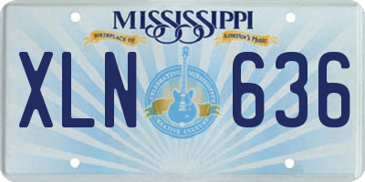 MS license plate XLN636