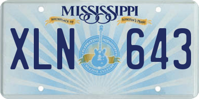 MS license plate XLN643