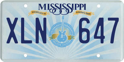 MS license plate XLN647