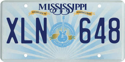 MS license plate XLN648