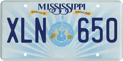 MS license plate XLN650