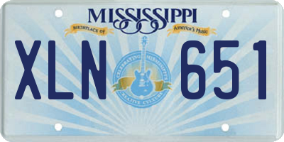 MS license plate XLN651