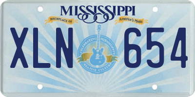 MS license plate XLN654