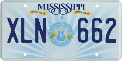 MS license plate XLN662
