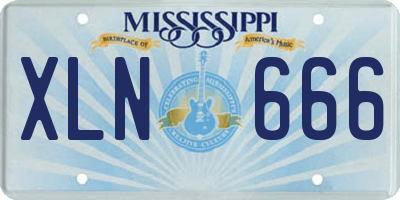 MS license plate XLN666
