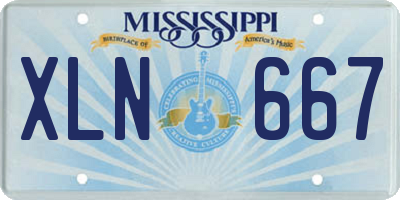 MS license plate XLN667