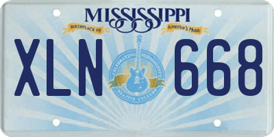 MS license plate XLN668