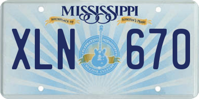 MS license plate XLN670