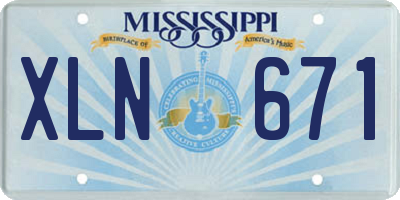 MS license plate XLN671