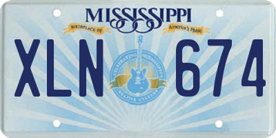 MS license plate XLN674
