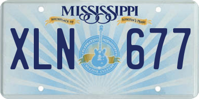MS license plate XLN677