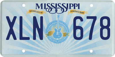 MS license plate XLN678