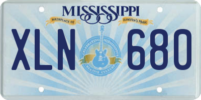 MS license plate XLN680
