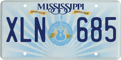 MS license plate XLN685