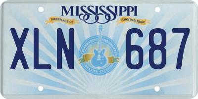 MS license plate XLN687