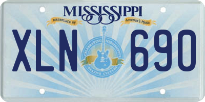 MS license plate XLN690