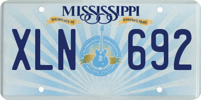 MS license plate XLN692