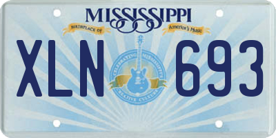 MS license plate XLN693