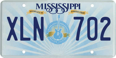 MS license plate XLN702