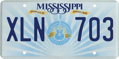 MS license plate XLN703
