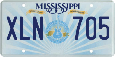 MS license plate XLN705