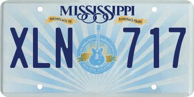 MS license plate XLN717