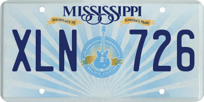 MS license plate XLN726