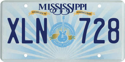 MS license plate XLN728