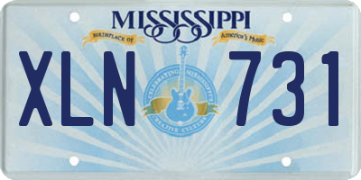 MS license plate XLN731