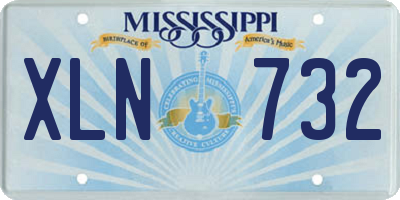MS license plate XLN732