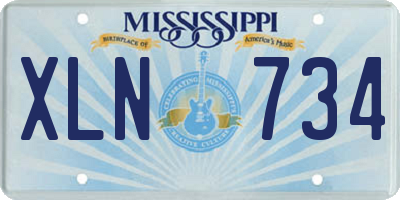 MS license plate XLN734