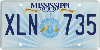 MS license plate XLN735