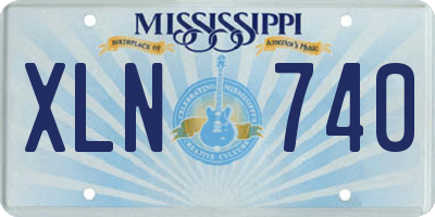 MS license plate XLN740