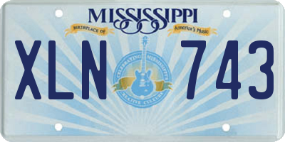 MS license plate XLN743