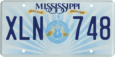MS license plate XLN748