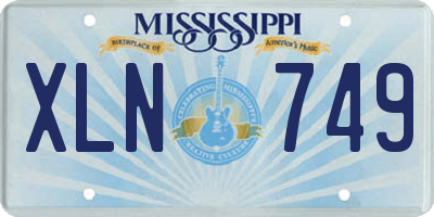 MS license plate XLN749