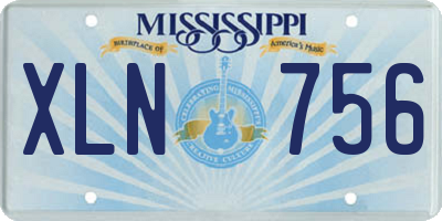 MS license plate XLN756