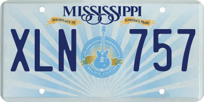 MS license plate XLN757