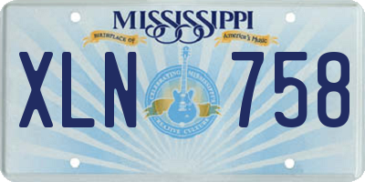 MS license plate XLN758