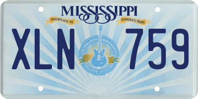 MS license plate XLN759