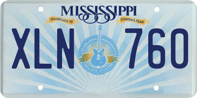 MS license plate XLN760