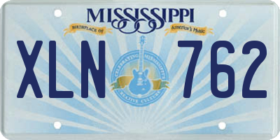 MS license plate XLN762