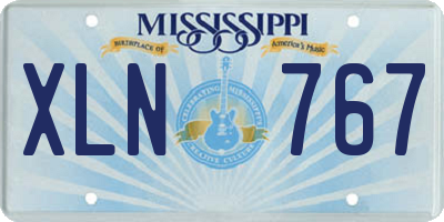 MS license plate XLN767