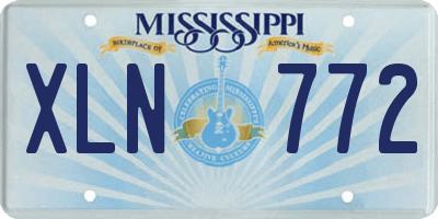 MS license plate XLN772