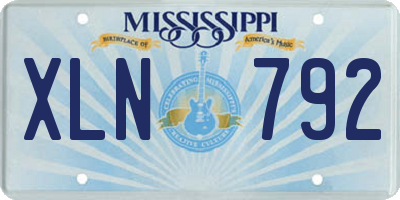 MS license plate XLN792