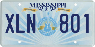 MS license plate XLN801