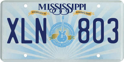 MS license plate XLN803