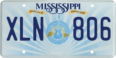 MS license plate XLN806