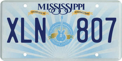 MS license plate XLN807
