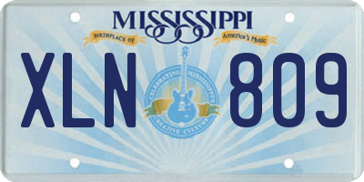 MS license plate XLN809